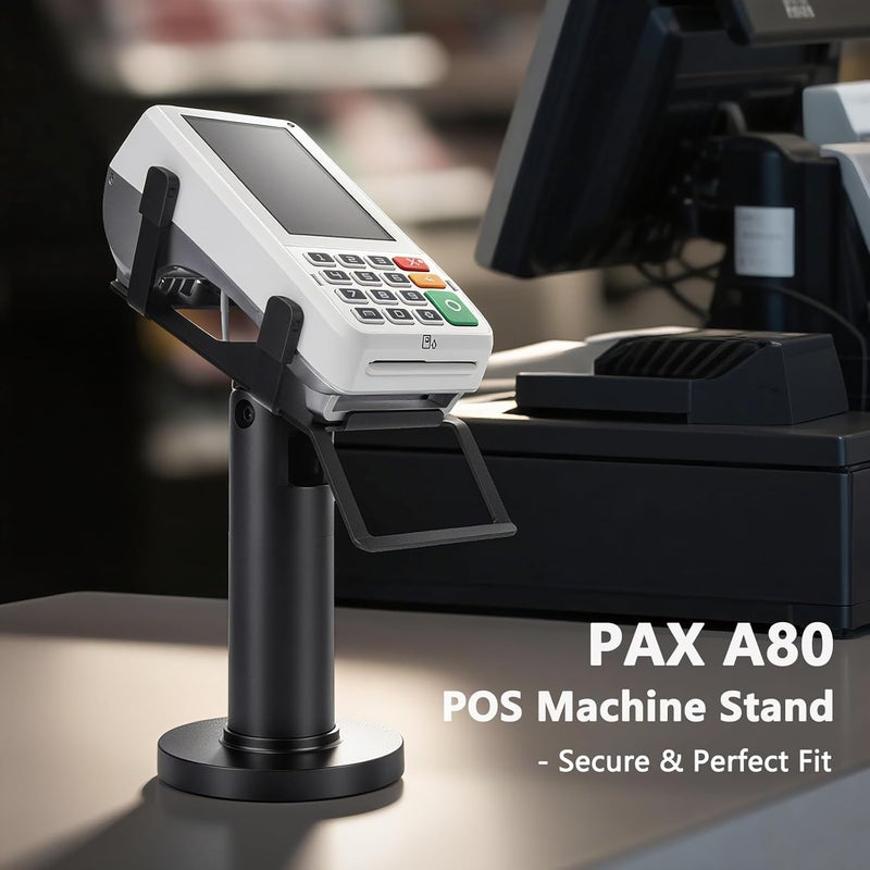 CRIZISTON Square Terminal Stand for Pax A80 – 7" Tall Swivel & Tilt POS Terminal Holder with Screw-in/Adhesive Install(Complete Kits), Credit Card Reader POS Machine Stand Compatible with Pax A80 - Image 2